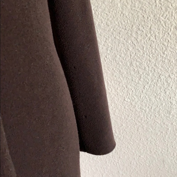 Larry Levine Chocolate Brown Fur Collar Wool 3 Button Coat - Picture 3 of 8